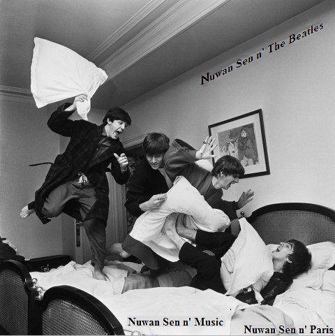 The Beatles pillow-fight in Paris (1964)