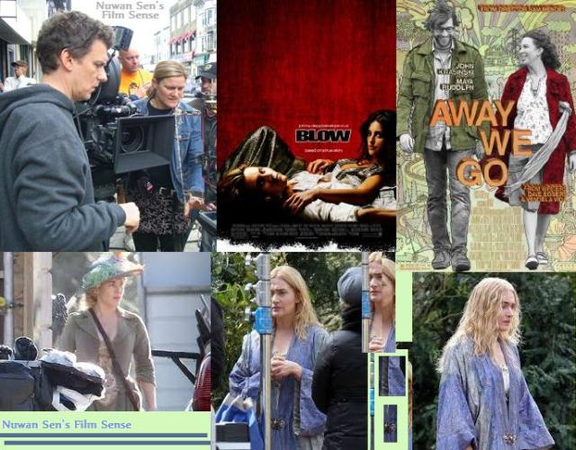 TOP LEFT : Cinematographer Ellen Kuras with Film Director Michel Gondry. TOP MIDDLE & RIGHT : Blow (2001) & Away We Go (2009) BOTTOM ROW : Kate Winslet on the sets of 'A Little Chaos' (2014) 