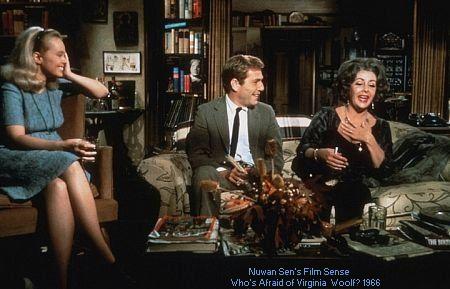 Sandy Dennis, George Segal & Elizabeth Taylor, in a scene from Who’s Afraid of Virginia Woolf? (1966)