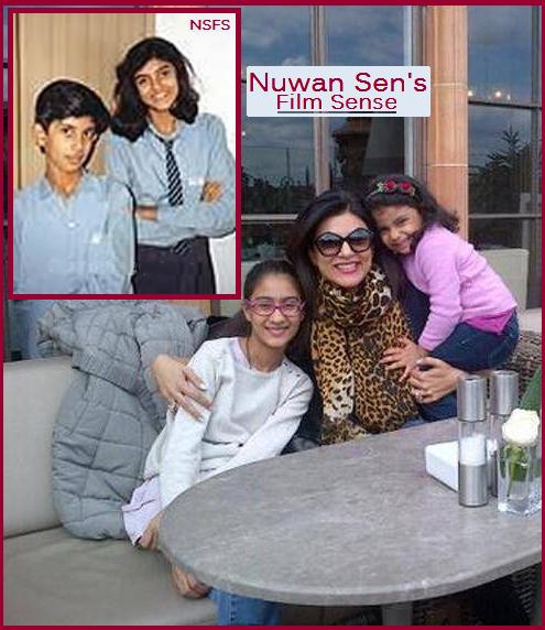 Sen's Childhood & Children Main PIX: Sushmita Sen, with her two daughters; Renée and Alisah. Inset: Sushmita Sen in her schooldays, with her brother.