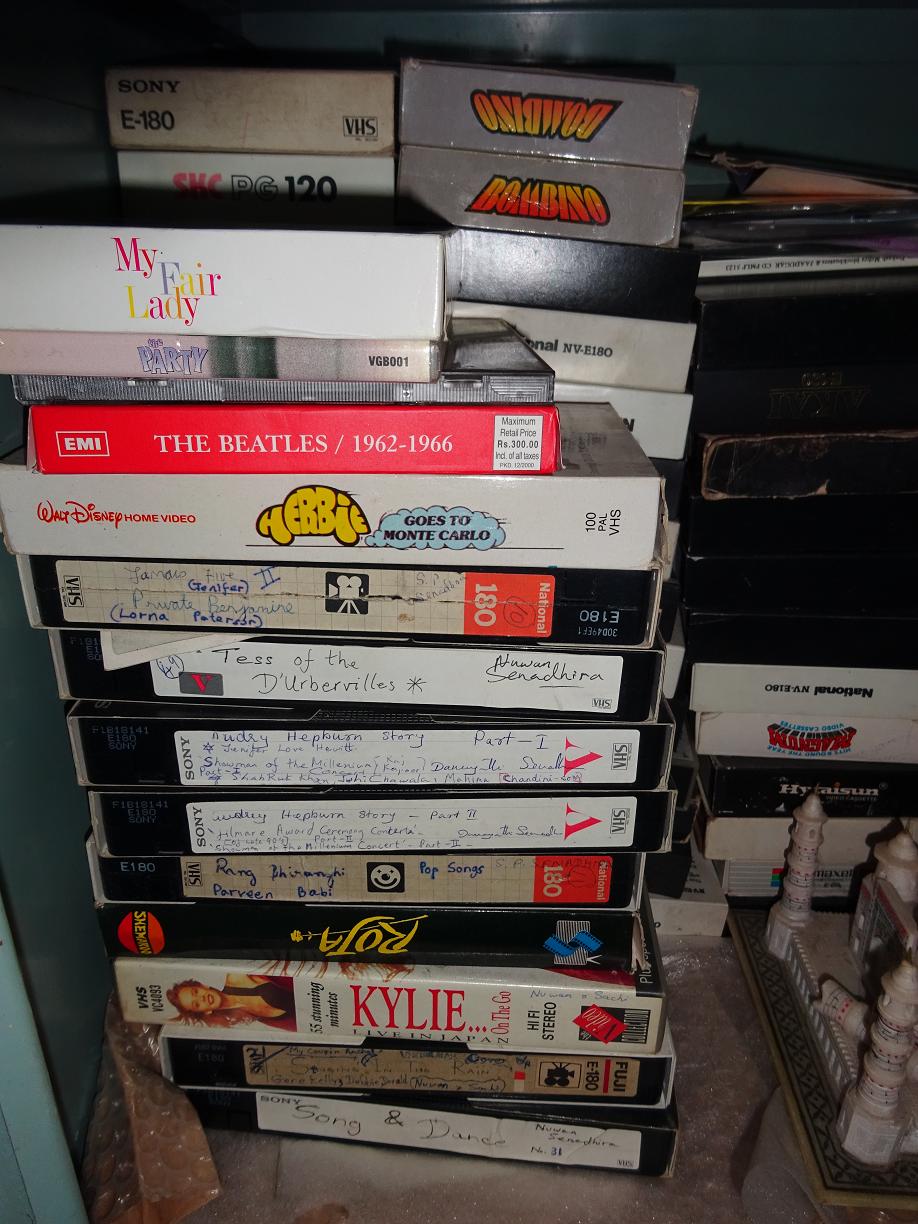 The 80’s  & 90’s: Old Videocassettes, from our childhood/teenage years, in a store cupboard (doubt they work at all)!!!!!